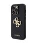 Original Case APPLE IPHONE 15 PRO Guess Hardcase Leather Perforated 4G Glitter Logo (GUHCP15LPSP4LGK) black 3666339151300