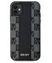 Original Case IPHONE 11 / XR DKNY Hardcase Leather Checkered Mono Pattern MagSafe (DKHMN61PCPVSLK) black 3666339259730