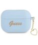 Original Case APPLE AIRPODS PRO Guess Silicone Charm Heart Collection (GUAPLSCHSB) blue 3666339039042