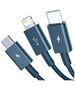 USB cable 3in1 Baseus Superior Series, USB to micro USB / USB-C / Lightning, 3.5A, 1.2m (blue) 6953156205543