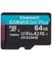 Kingston memory card 64GB microSDXC Canvas Go! Plus cl. 10 UHS-I 170 MB/s + adapter 740617301045