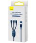 3in1 USB cable Baseus Flash Series 2, USB-C + micro USB + Lightning, 100W, 1.2m (blue) 6932172608750