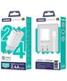 Wall Charger 2x USB 2.4A + Cable USB - micro USB Jellico EU02 white 6974929203238