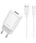 Wall Charger 2.4A USB + Cable USB - USB-C Jellico EU01 white 6974929202941