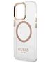 Original Case IPHONE 13 PRO MAX Guess Hard Case Metal Outline Magsafe gold 3666339057169