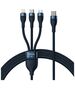 3in1 USB cable Baseus Flash Series 2, USB-C + micro USB + Lightning, 100W, 1.5m (blue) 6932172608781