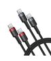 Cable Baseus Cafule USB-C do USB-C 100W, 1m, 2-Pack (Red-Black, Gray-Black) 6932172657451