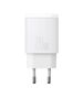 Baseus Compact Quick Charger, USB, USB-C, 20W (white) 6953156207240