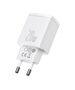 Baseus Compact Quick Charger, USB, USB-C, 20W (white) 6953156207240