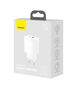 Baseus Compact Quick Charger, USB, USB-C, 20W (white) 6953156207240