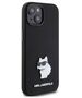 Original Case APPLE IPHONE 15 Karl Lagerfeld Silicone Choupette Metal Pin (KLHCP15SSMHCNPK) black 3666339166359