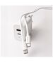 Maxlife MXTC-06-30AC PD QC charger 1x USB-C 1x USB 30W white + USB-C - USB-C cable 60W 5907457738430