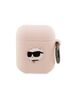 Case APPLE AIRPODS Karl Lagerfeld Silicone Choupette Head 3D light pink 3666339087951