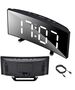 Mirror Clock Digital Electronic Electronic LED screen / Wake up / Thermometer black 5904161103288