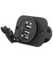 Recessed car charger with lid out: USB-A 5V/2,1A + USB-A 5v/1A, in:12V/24V 5902270717372