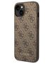 Original Case IPHONE 14 PLUS Guess Hard Case 4G Metal Gold Logo brown 3666339094089