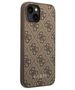 Original Case IPHONE 14 PLUS Guess Hard Case 4G Metal Gold Logo brown 3666339094089