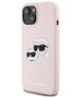 Karl Lagerfeld case for iPhone 15 6,1&quot; KLHMP15SSKCHPPLP pink HC Magsafe silicone sil double heads print 3666339256845