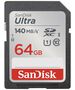 SanDisk memory card 64GB Ultra SDXC 64GB 140MB/s UHS-I Class 10 619659200176