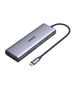 USB-C Hub Ugreen CM498, 3x USB 3.0, HDMI 4k 30Hz, VGA, RJ45, SD/TF, PD 100W (gray) 6941876216000