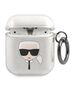 Original Case APPLE AIRPODS Karl Lagerfeld Cover Glitter Karl`s Head (KLA2UKHGS) silver 3666339030285