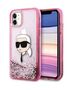 Original Case IPHONE 11 / XR Karl Lagerfeld Hardcase Liquid Glitter Karl Head (KLHCN61LNKHCP) pink 3666339375867