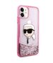 Original Case IPHONE 11 / XR Karl Lagerfeld Hardcase Liquid Glitter Karl Head (KLHCN61LNKHCP) pink 3666339375867