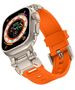 Techsuit Strap for Apple Watch 1/2/3/3/4/4/5/5/5/6/6/7/8/9/SE/SE 2/Ultra/Ultra 2 (42/44/45/49mm) - Techsuit Watchband (W064) - Titanium Silver Orange 5949419225053 έως 12 άτοκες Δόσεις