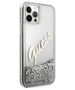 Original Case IPHONE 12 PRO MAX Guess Hardcase Glitter Vintage Script (GUHCP12LGLVSSI) silver 3700740495353